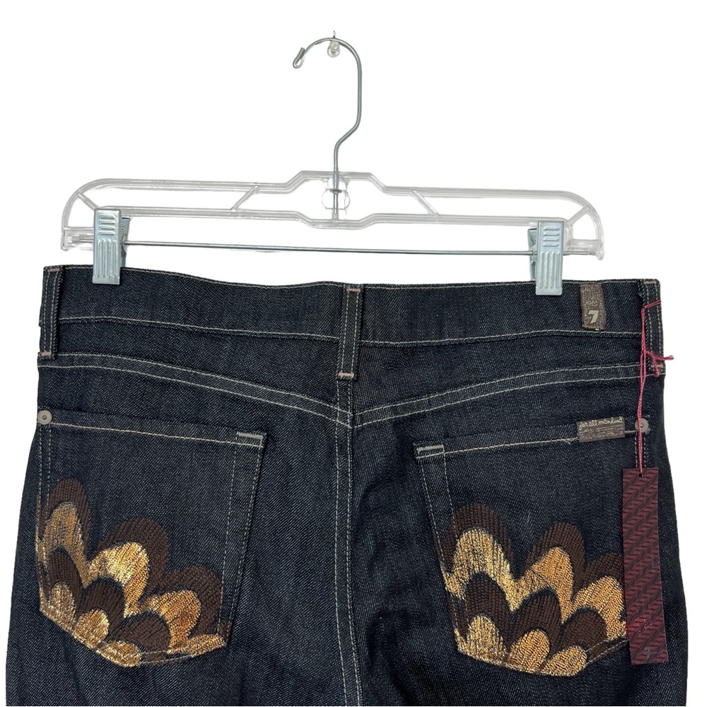 NWT 7 for all Mankind bootcut metallic embroidered women’s jeans size 30